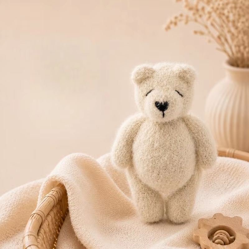 Knitted Cute Bear Doll - Newborn Photography Props - Image 3